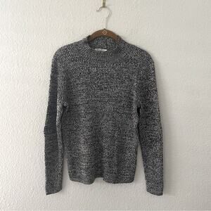 Vintage Black Heather Mockneck Sweater